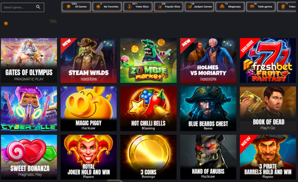 Games at Freshbet Casino