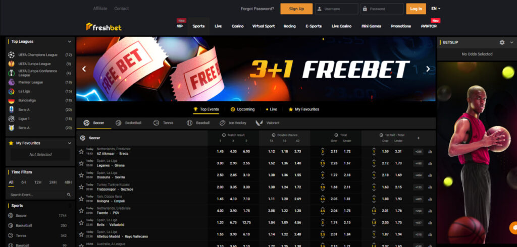 sports betting at Freshbet