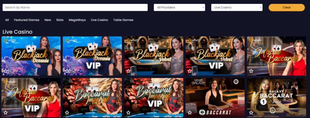 Golden Lion casino live games