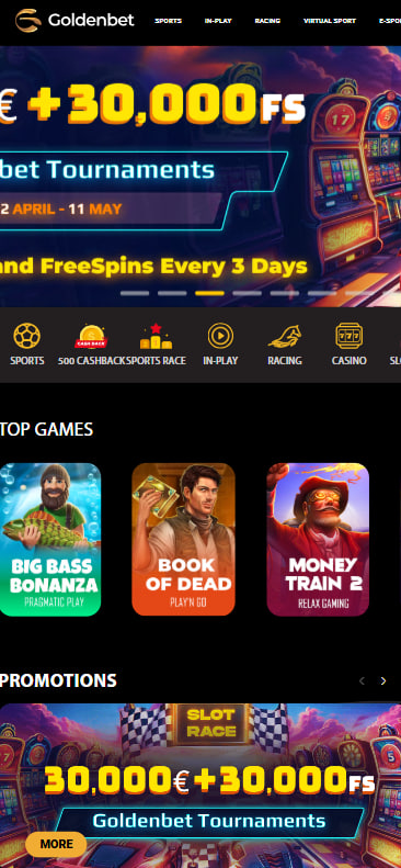 Goldenbet mobile interface