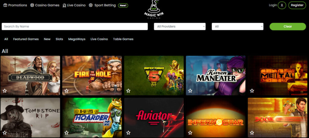 Games at Magic Win Casino