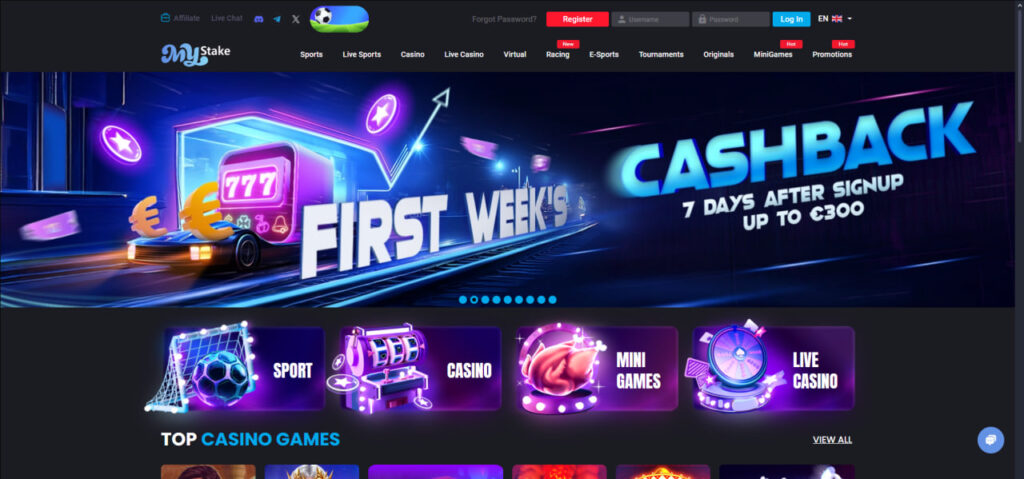MyStake casino design