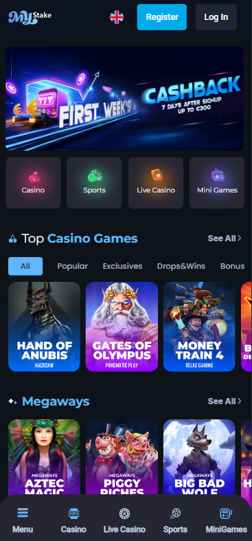 MyStake casino mobile