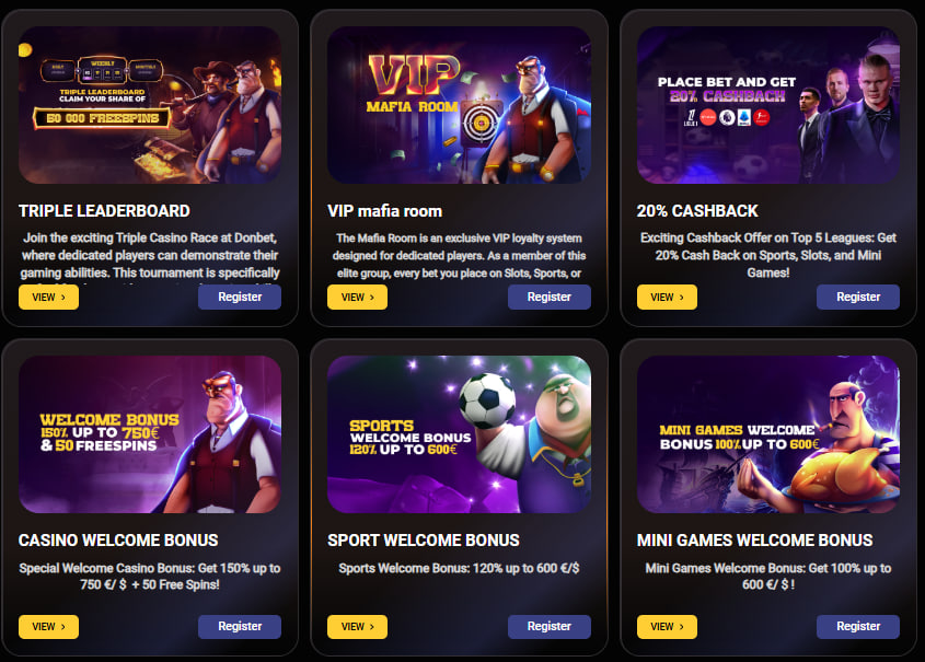 Donbet casino bonuses