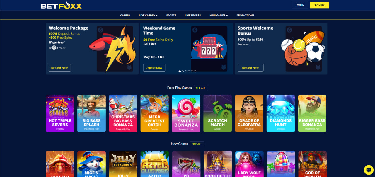 Betfoxx casino games