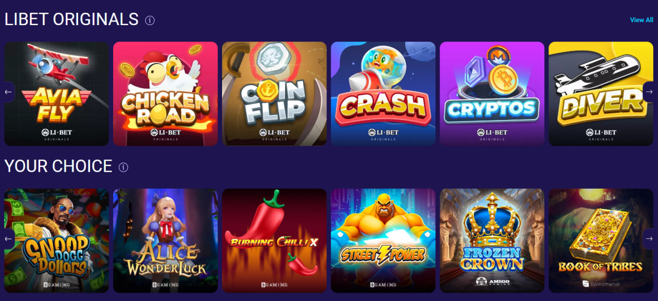 Libet casino games