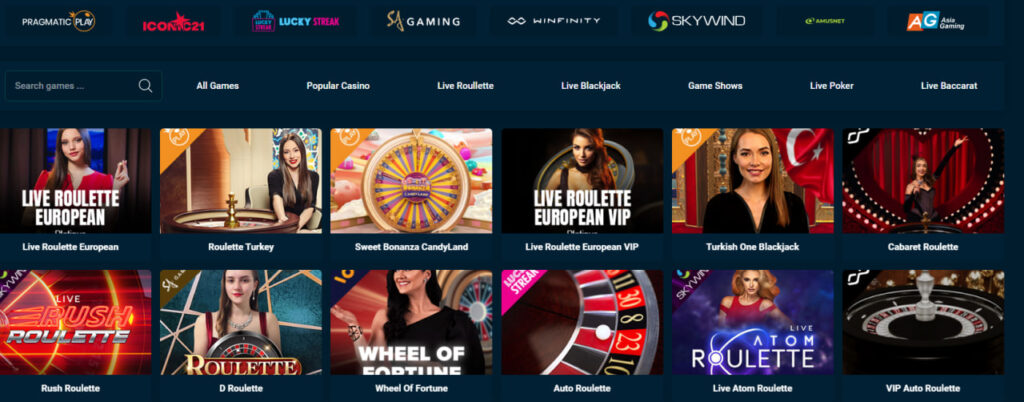 Rolletto casino live games