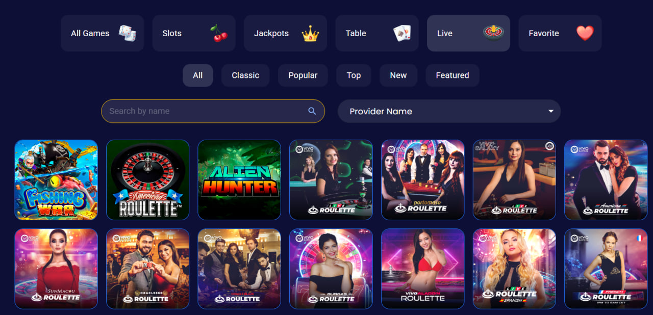 Bubblesbet casino live games