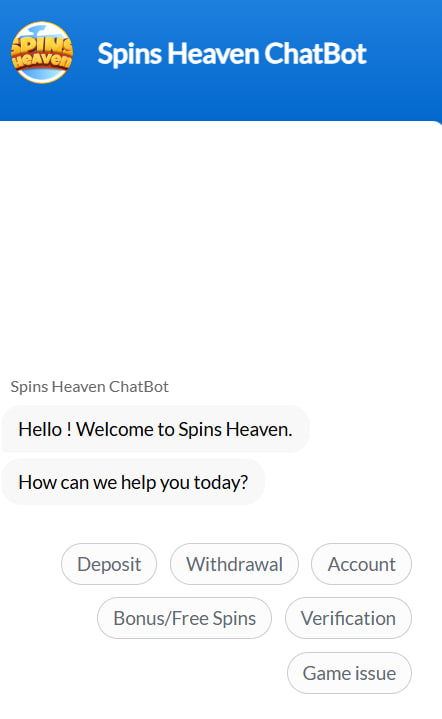 Spinsheaven casino support