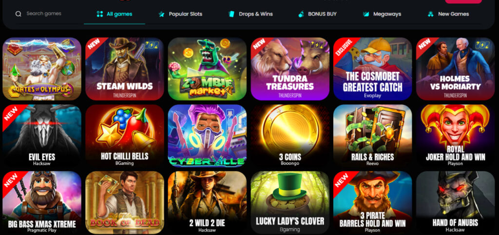 Cosmobet casino games