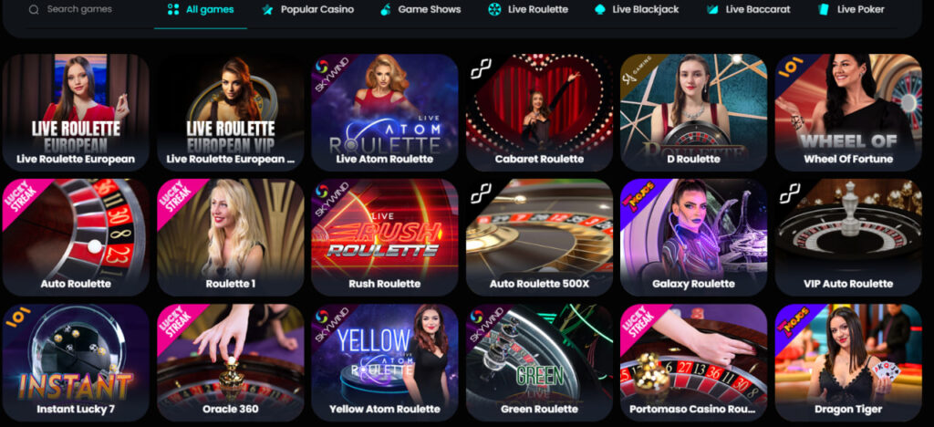 Cosmobet casino live games