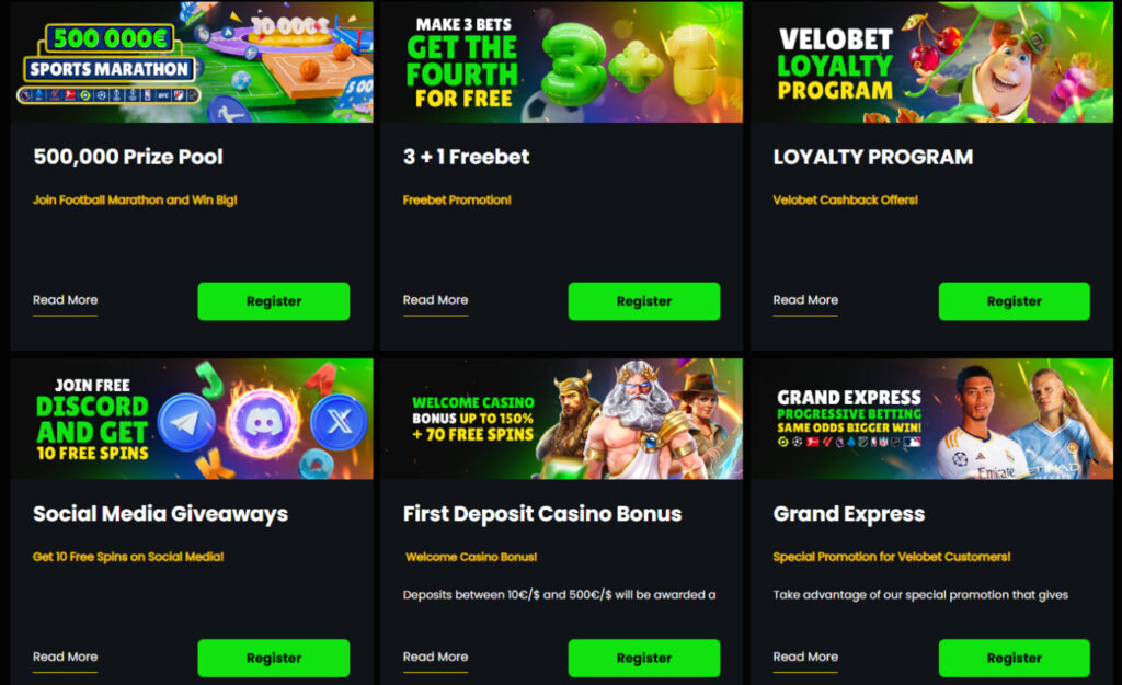 Velobet casino bonuses