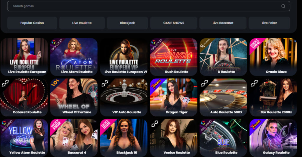 Velobet casino live games
