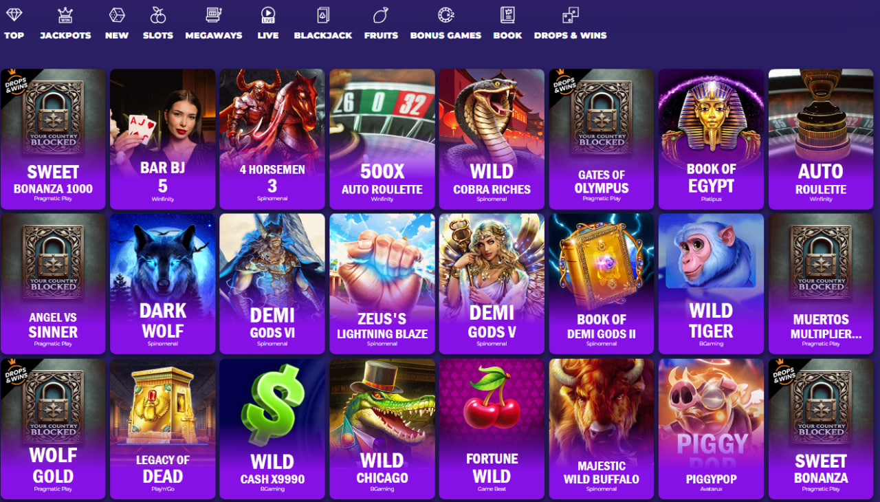 Jacktop casino games