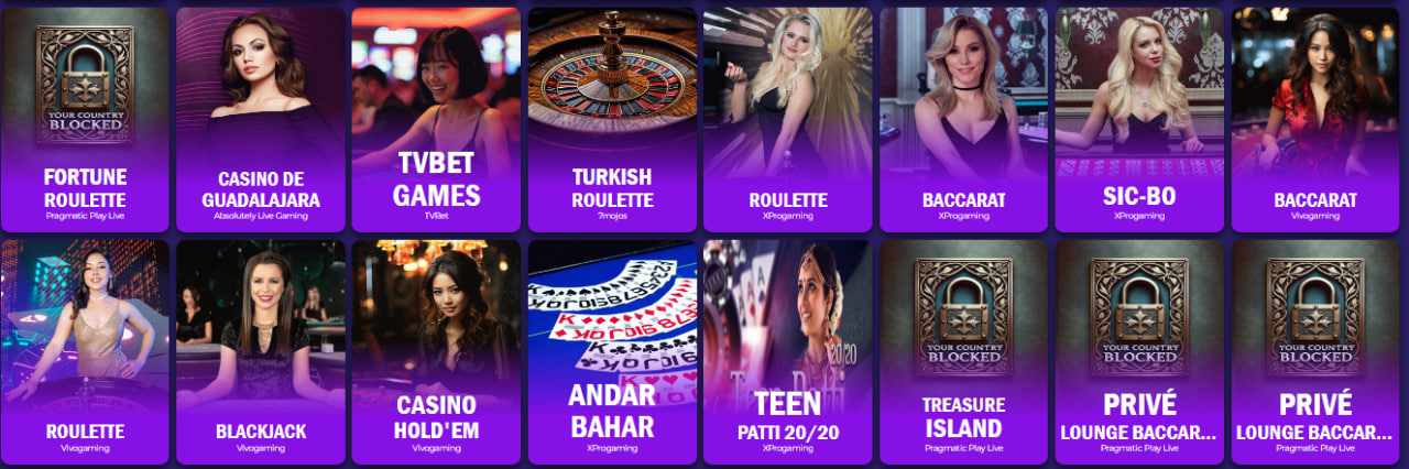 Jacktop casino live games