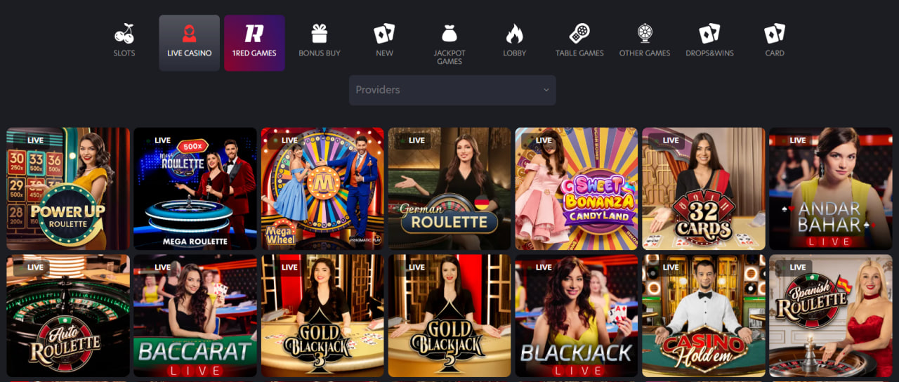 1Red casino live games